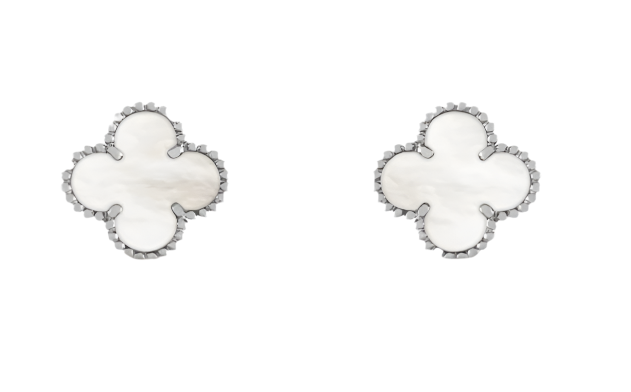 Clover Earrings - White