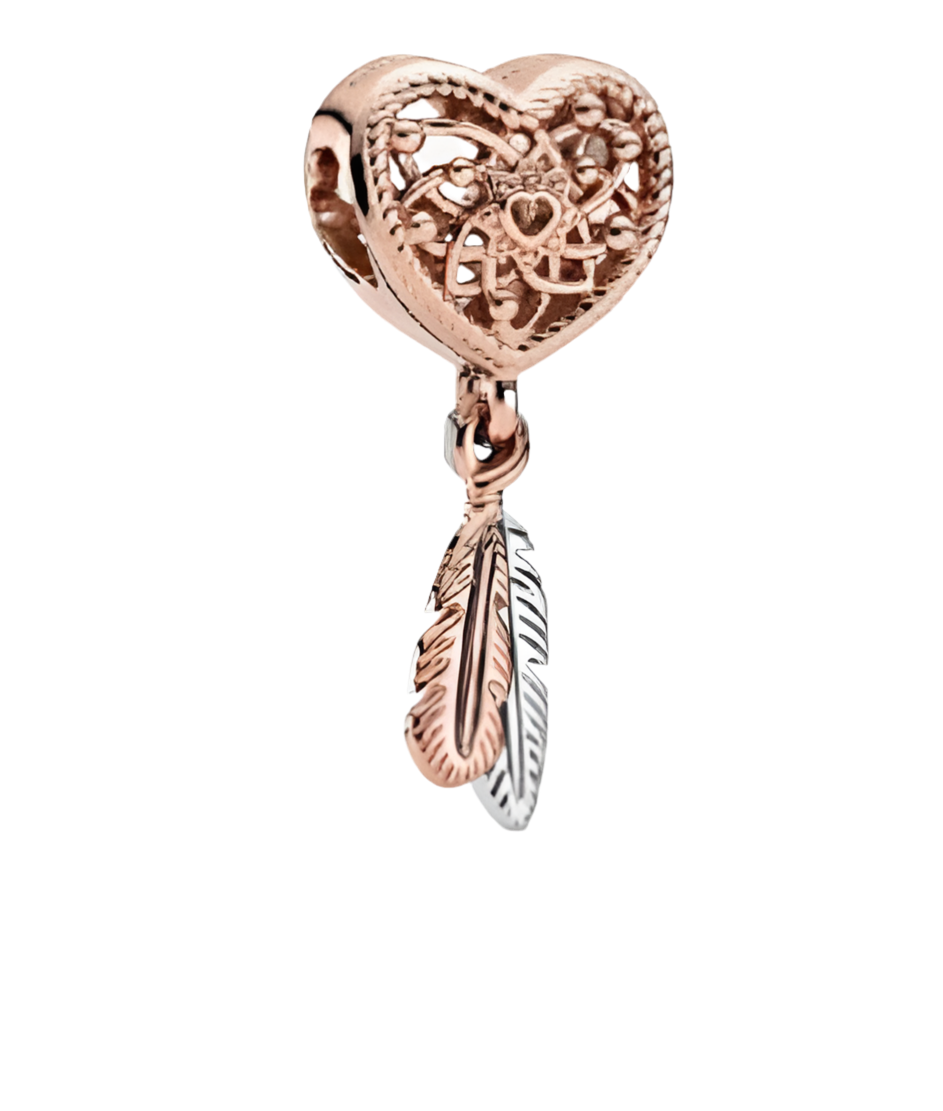 Rose Gold Dream Catcher Charm