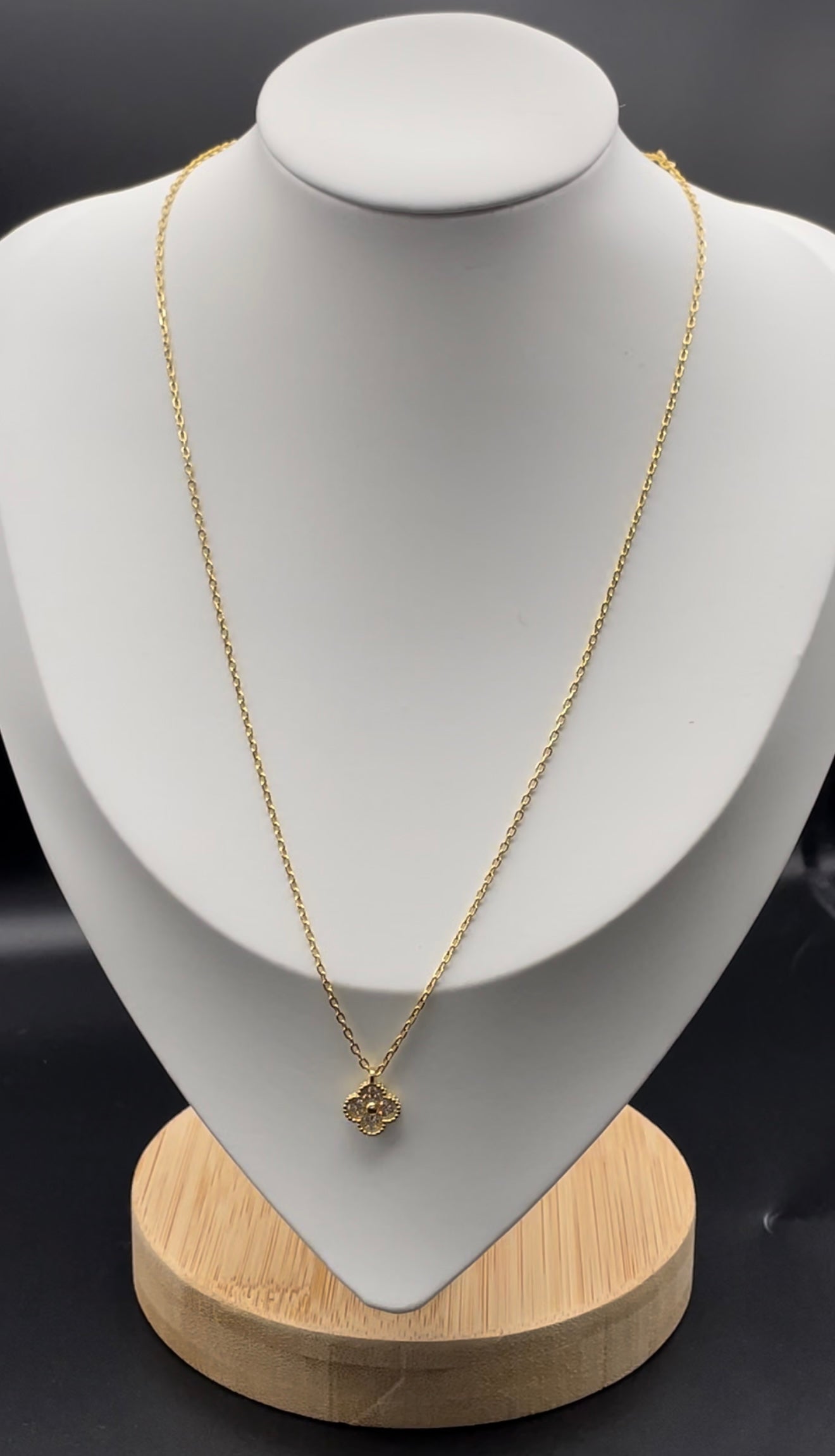 Clover mini Bling Necklace - Gold