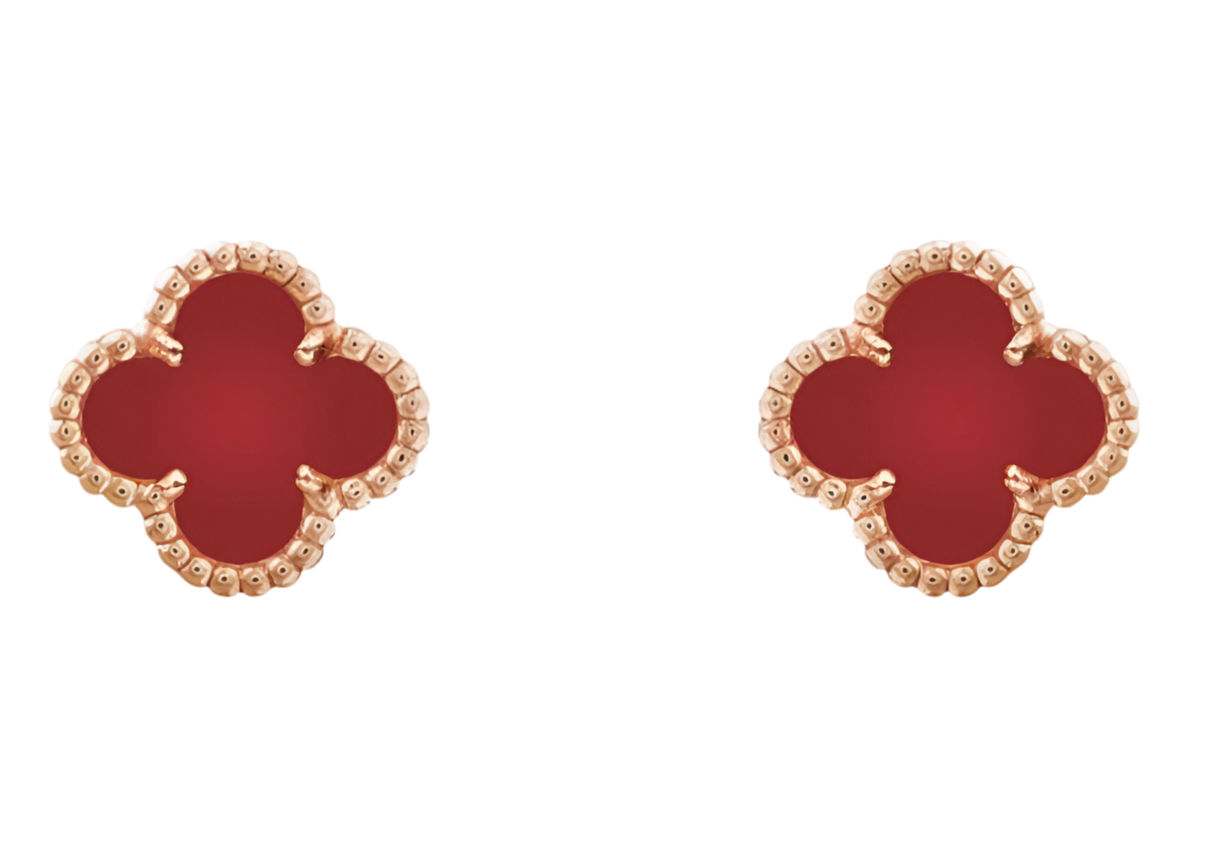 Clover Earrings - Red