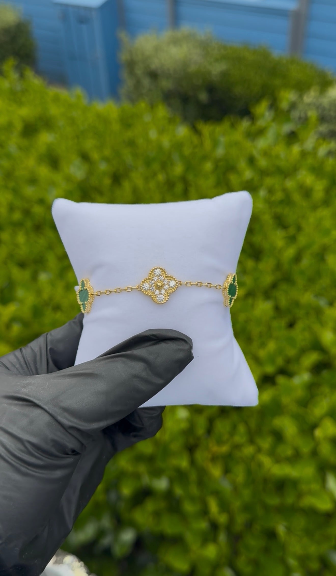 Clover Bling Bracelet- Green