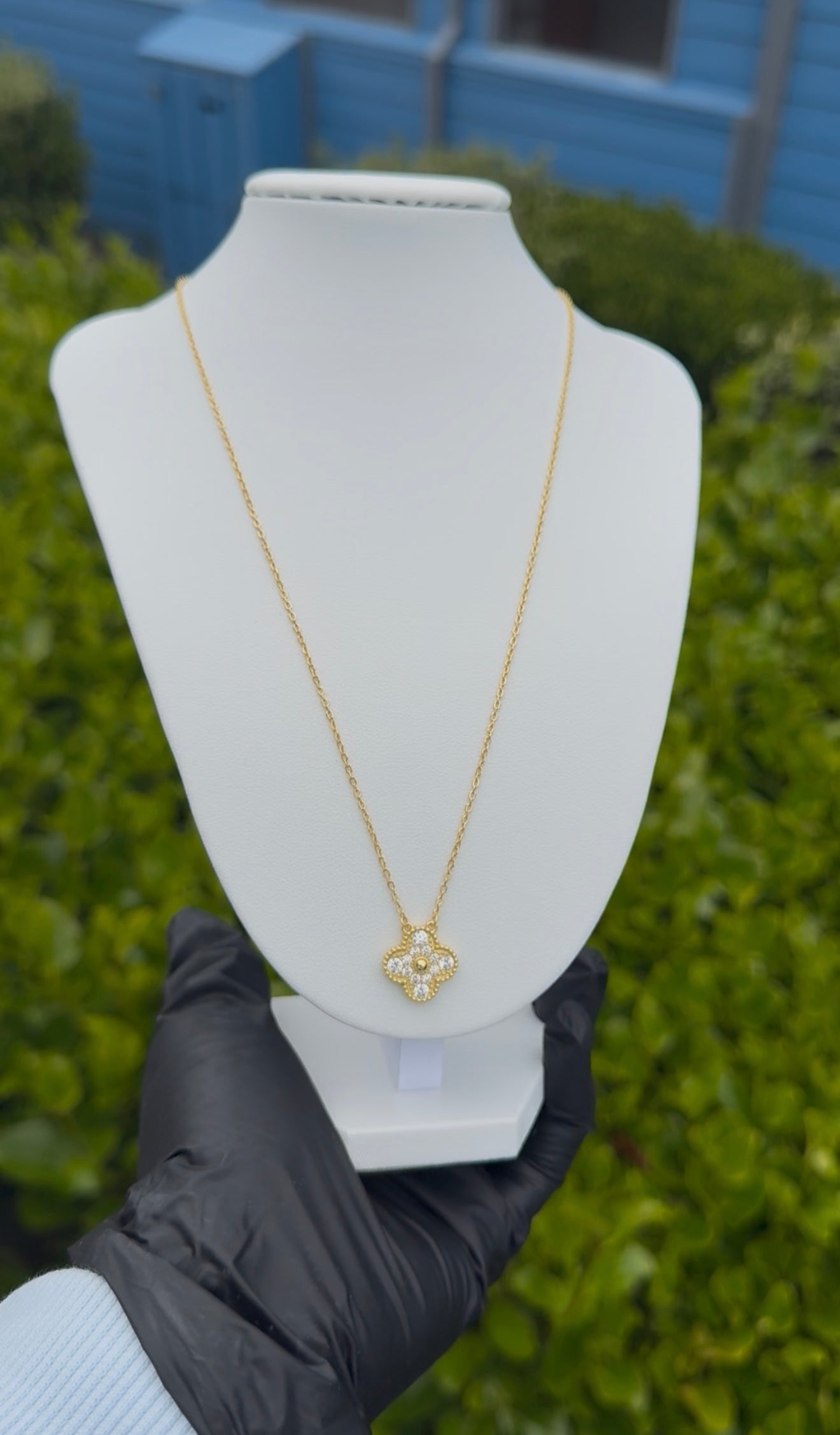 Clover Bling Gold Necklace