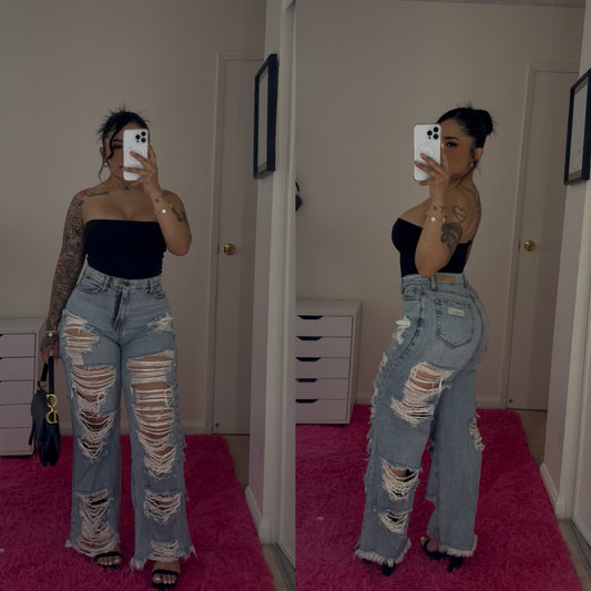 Ripped High Waisted Jeans
