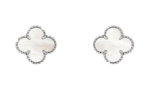 Clover Earrings - White