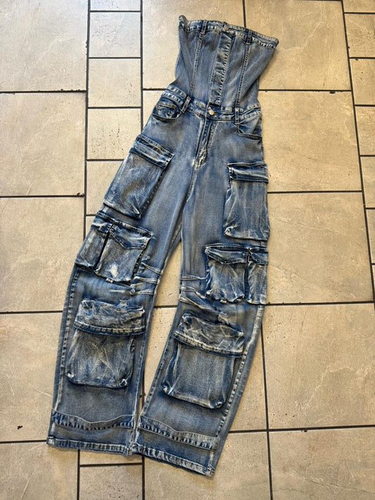 Velvet Cargo Jumpsuit - Really Good Stretch