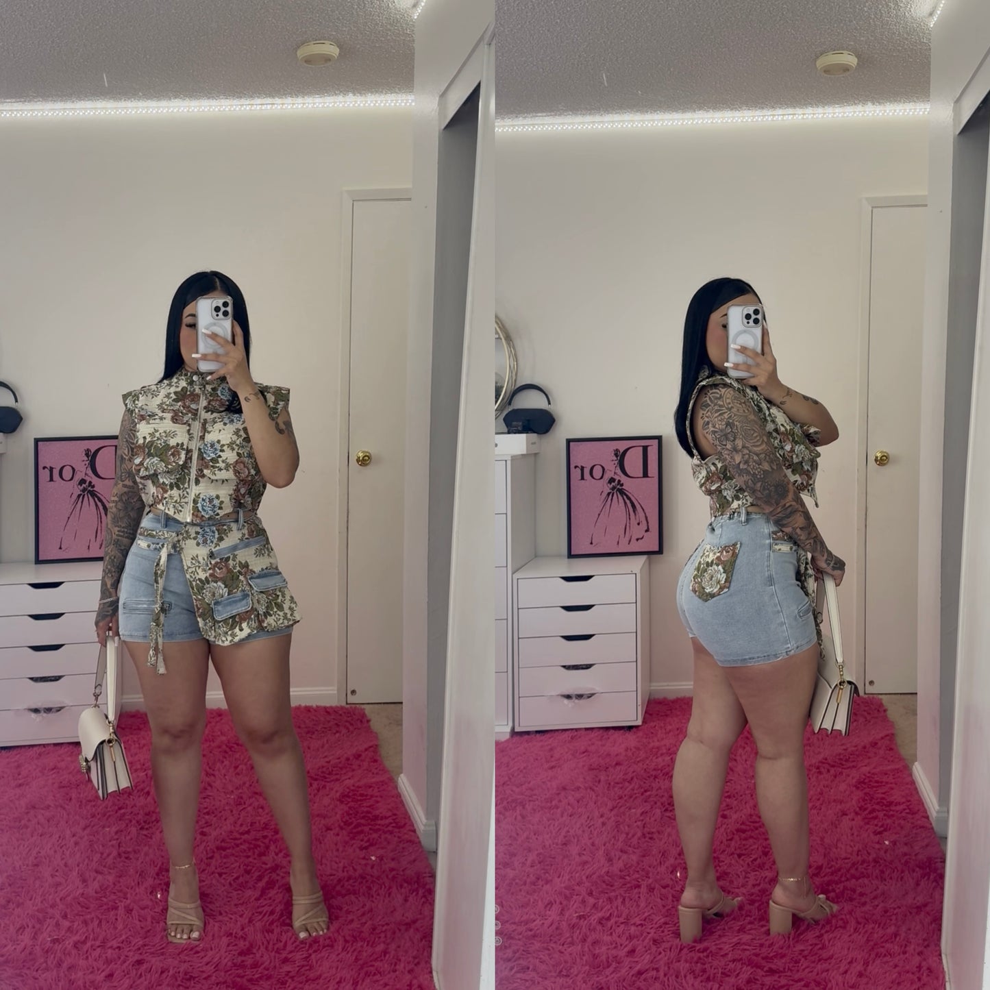 Skort Set Flower - (Good Stretch)