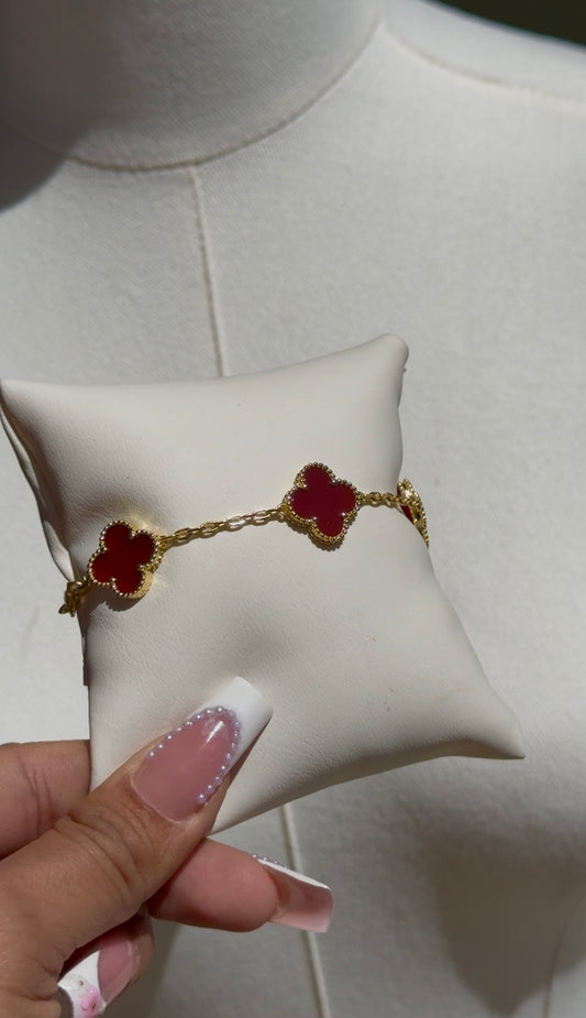 Clover Bracelet - Burgundy