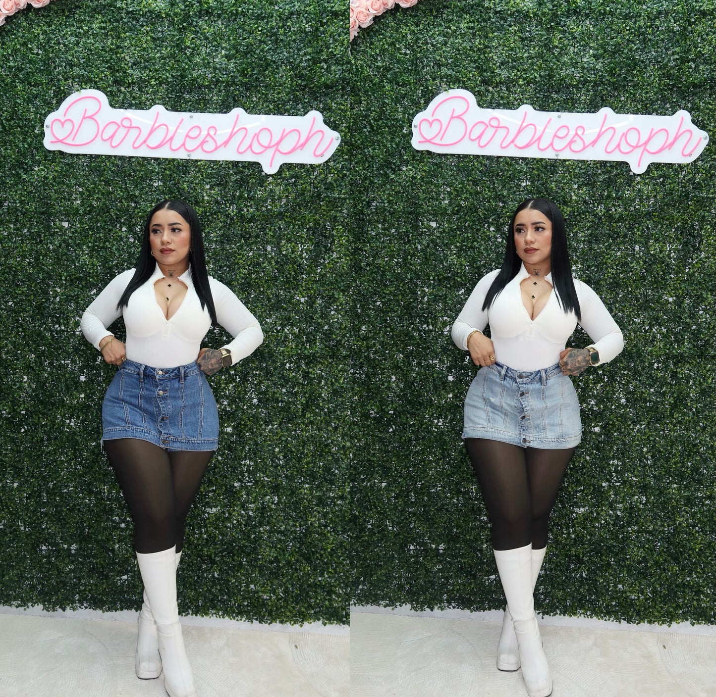 Denim Skort With Buttons