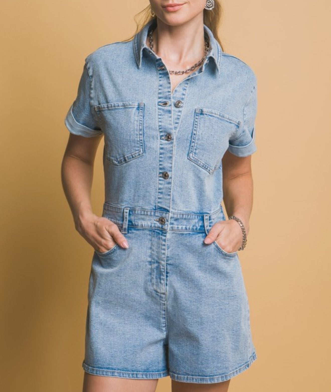 Natalia denim Romper