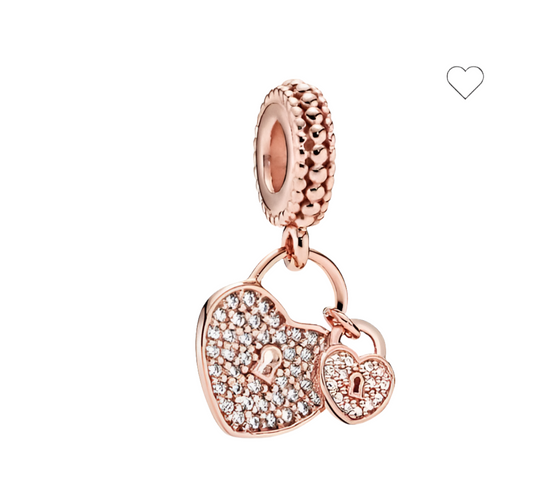 Rose Gold Doble Heart Charm